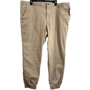 Chino Jogger Casual Summer Khaki Pants Elastic Hem XXL Cotton